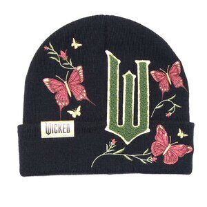 WICKED Floral and Butterfly Cuffed Beanie Winter Hat Glinda Elphaba Wizard of Oz